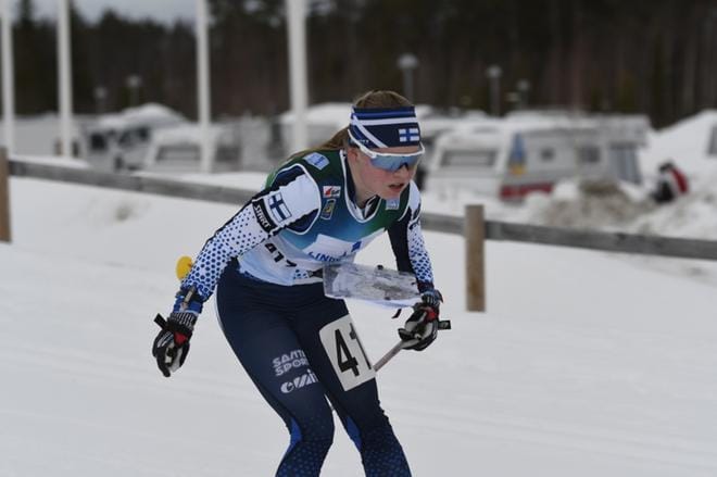 Maria Hoskari sai uransa kolmansista ja viimeisistä 17-vuotiaiden EM-kilpailuista kaksi henkilökohtaista ja yhden viestimitalin. KUVA: SSL / TIMO MIKKOLA