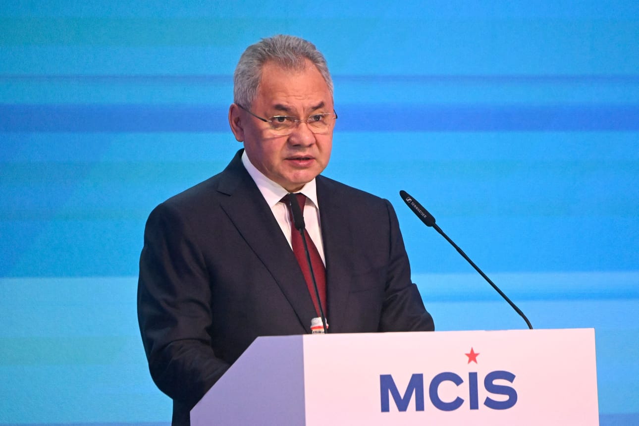 Sergei Shoigu antoi kommenttinsa tänään Moskovan kansainvälisessä turvallisuusfoorumissa. LEHTIKUVA/AFP