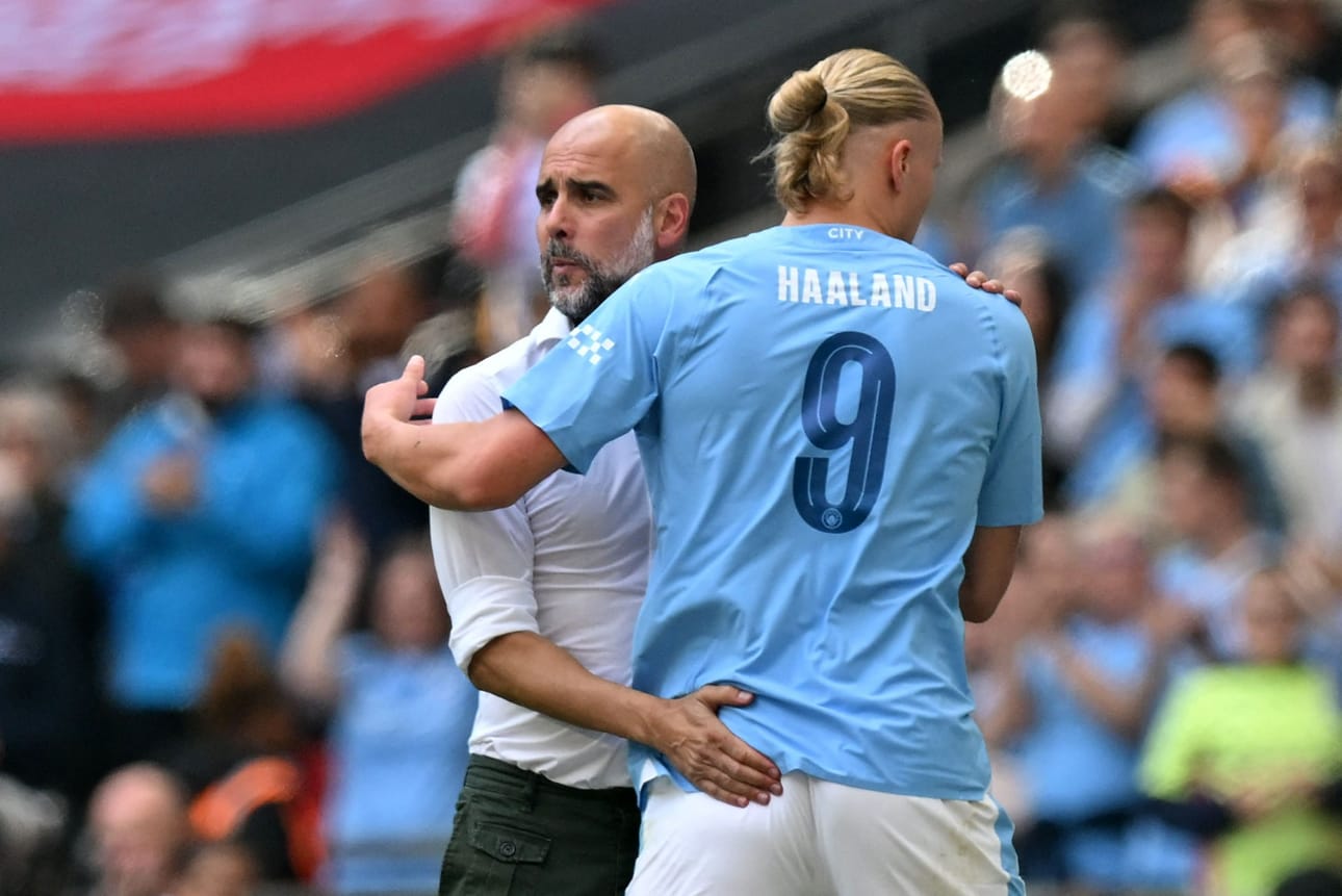Manchester Cityn valmentaja Pep Guardiola (vasemmalla) on saanut joukkueensa onnistumaan aiemminkin. LEHTIKUVA/AFP