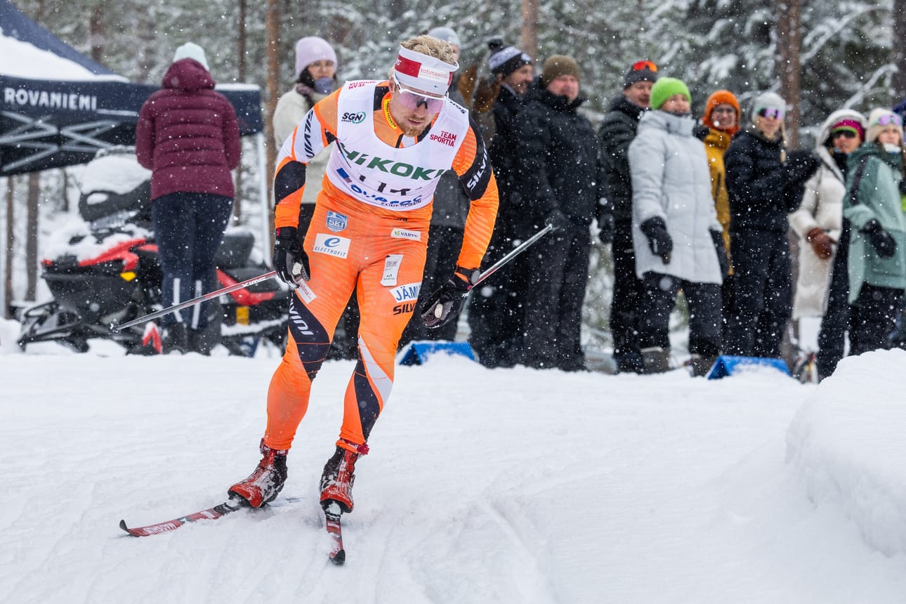 Lauri Lepistö oli vauhdissa Ounasvaaran talvikisoissa 50 kilometrin kisassa.