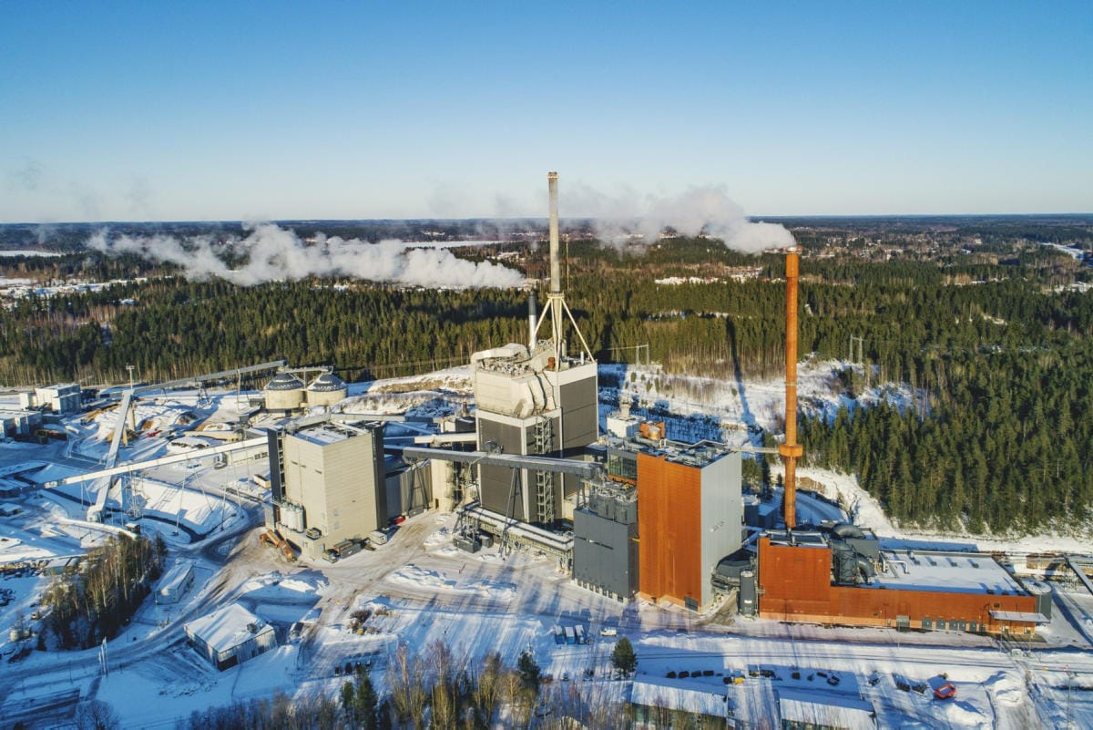 Kymijärven voimalaitosalue Lahti Energian ilmakuvassa maaliskuulta 2021. Lehtikuva / handout / Lauri Rotko / Tuotantoyhtiö Vimma / Lahti Energia