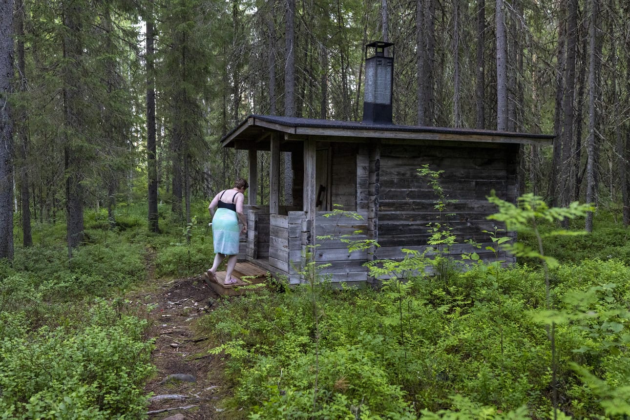 Sauna on alkuperäinen. Vain sen pahimmat paikat on remontoitu.