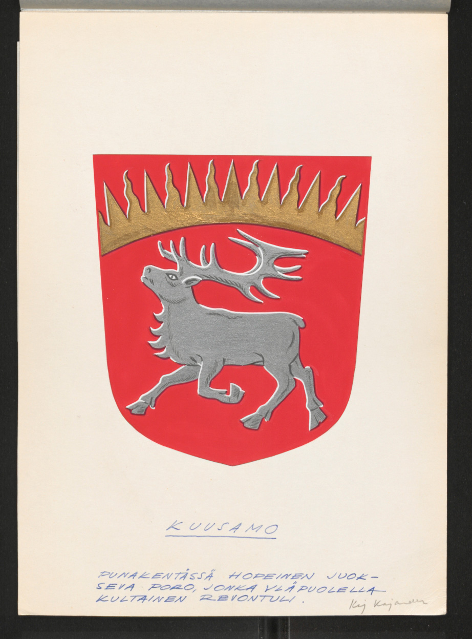 Tällaisena Kuusamon vaakuna tunnetaan. 
