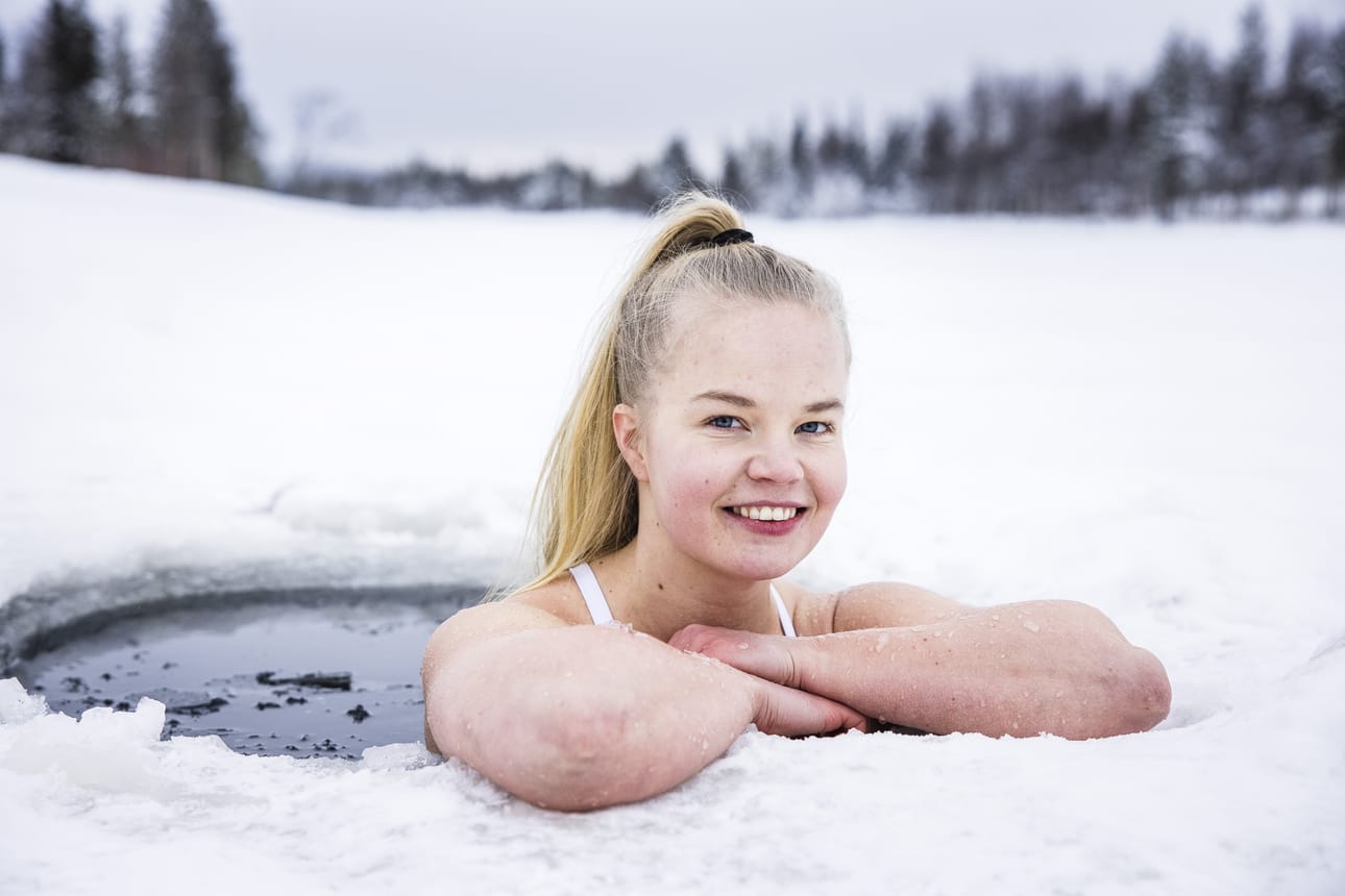 Elina Mäkisellä on poikkeuksellinen kylmänsietokyky.
