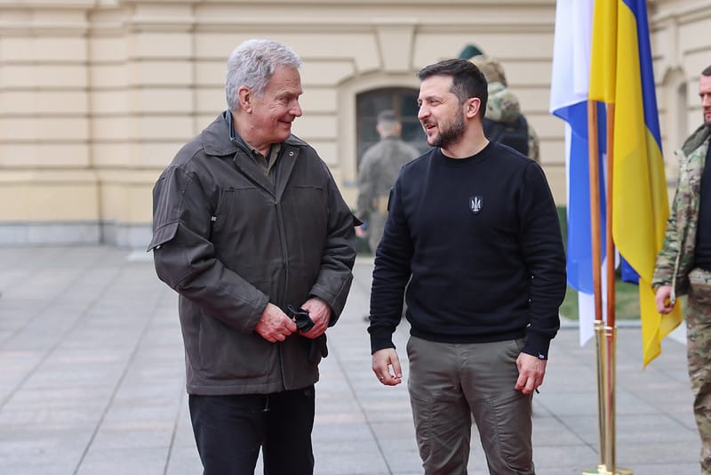 Niinistö tapasi Ukrainan presidentin Volodymyr Zelenskyin Ukrainassa tammikuussa.