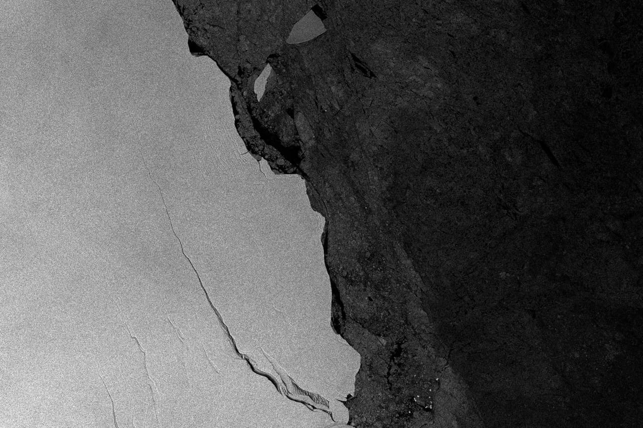 Nasan satelliittikuvaa jäätiköstä.