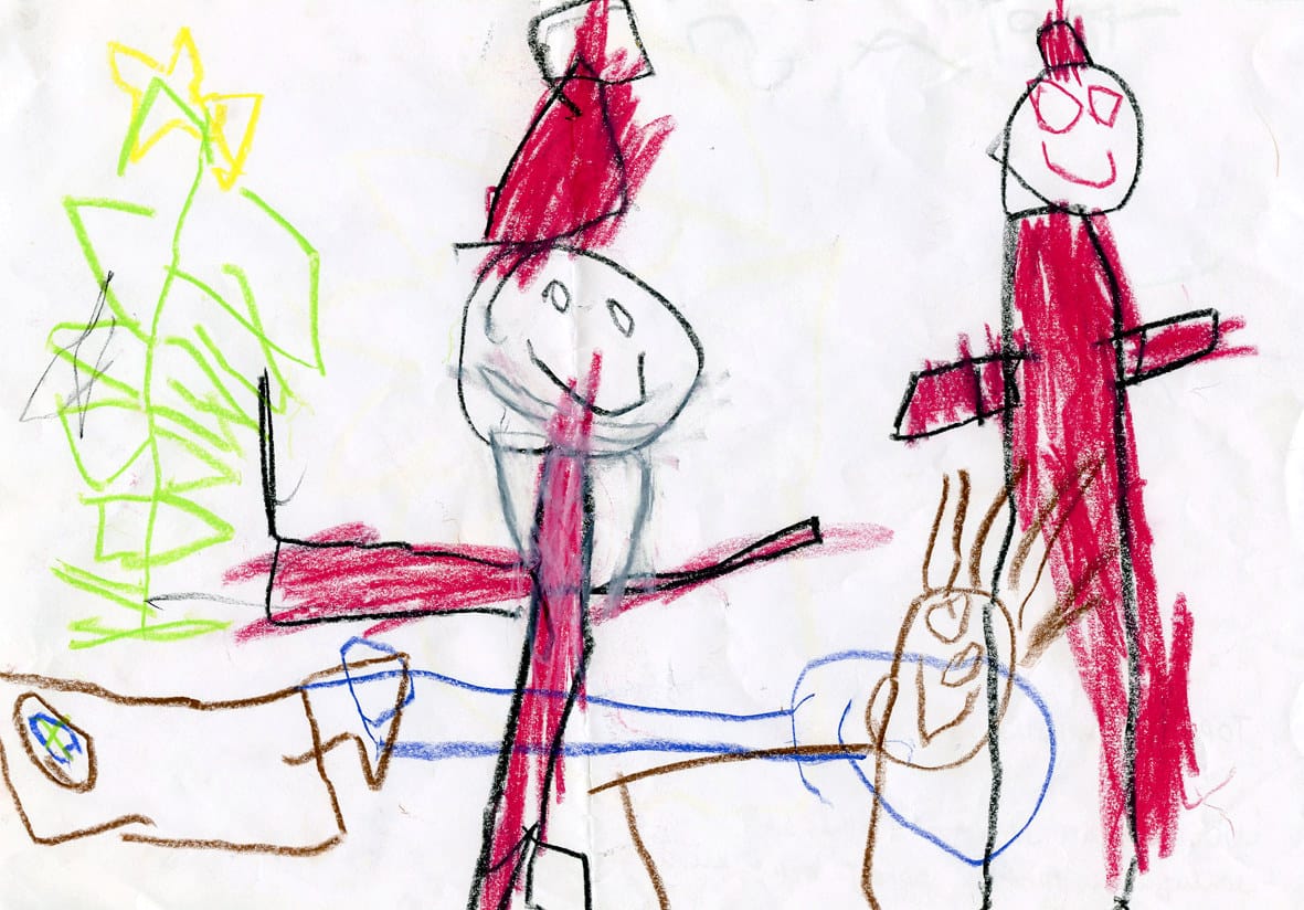 Tänään vietetään Lucian päivää. Ajatuksena on, että Lucia tuo valoa talven pimeyteen. Pikkutontun joulukalenterissa ei kuitenkaan seikkaile Lucia-neito, vaan Joulupukki, poro ja reki. Topias Mannisen, 5 v., piirustuksessa Joulupukki jakaa lahjoja.