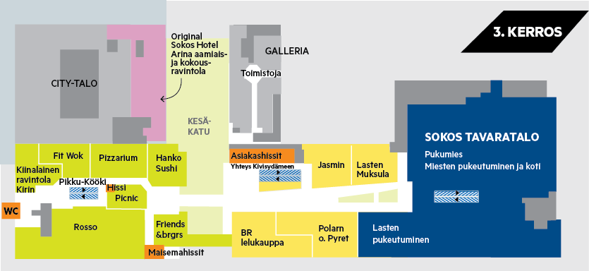 Kauppakeskus Valkea 3. kerros