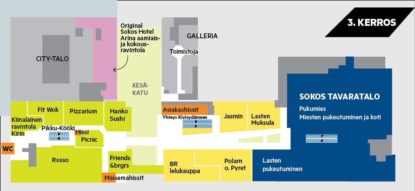 Kauppakeskus Valkea 3. kerros