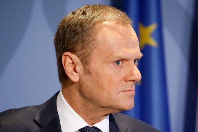 Euroopan neuvoston puheenjohtaja Donald Tusk. Kuva: EPA / Julien Warnand
