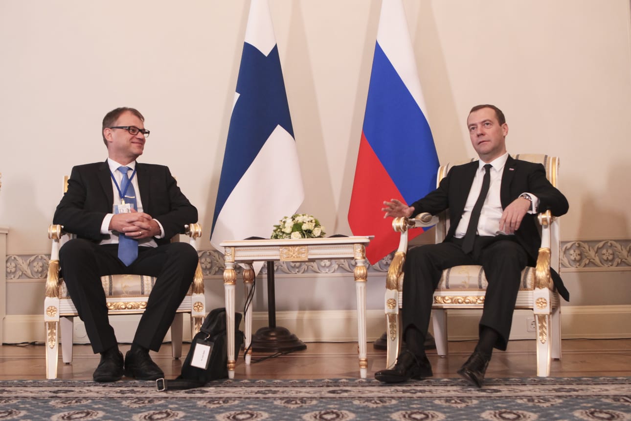 Pääministerit Juha Sipilä ja Dmitri Medvedev tapasivat Pietarissa 29. tammikuuta.