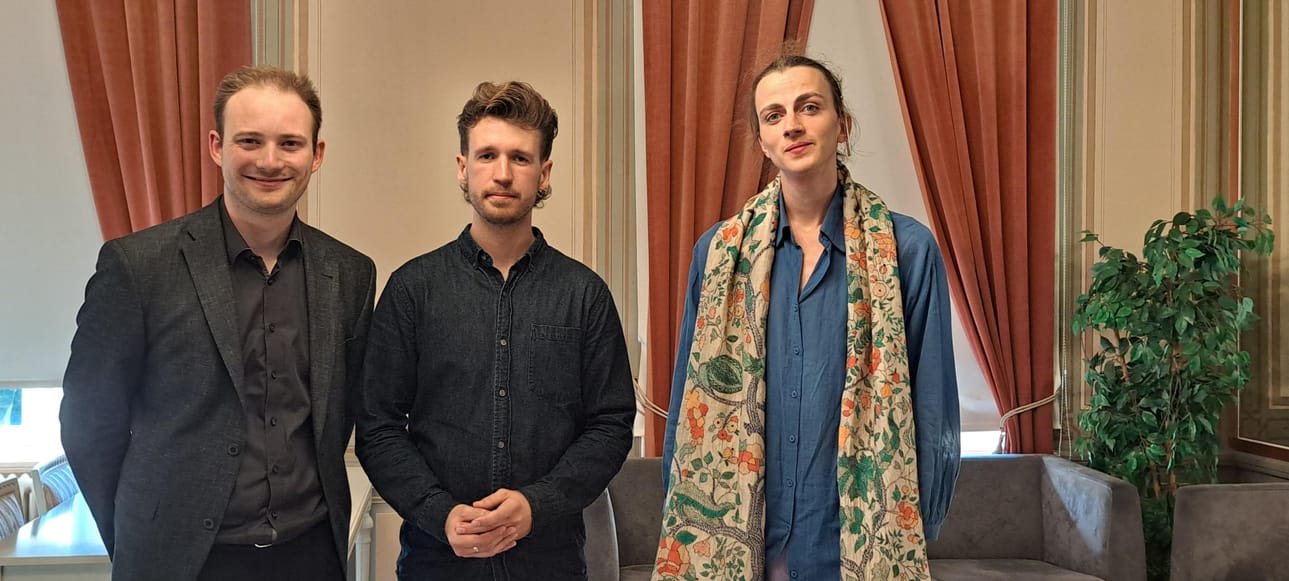 Finalistit Eric Staiger, Kasmir Uusitupa ja Félix Bénati.