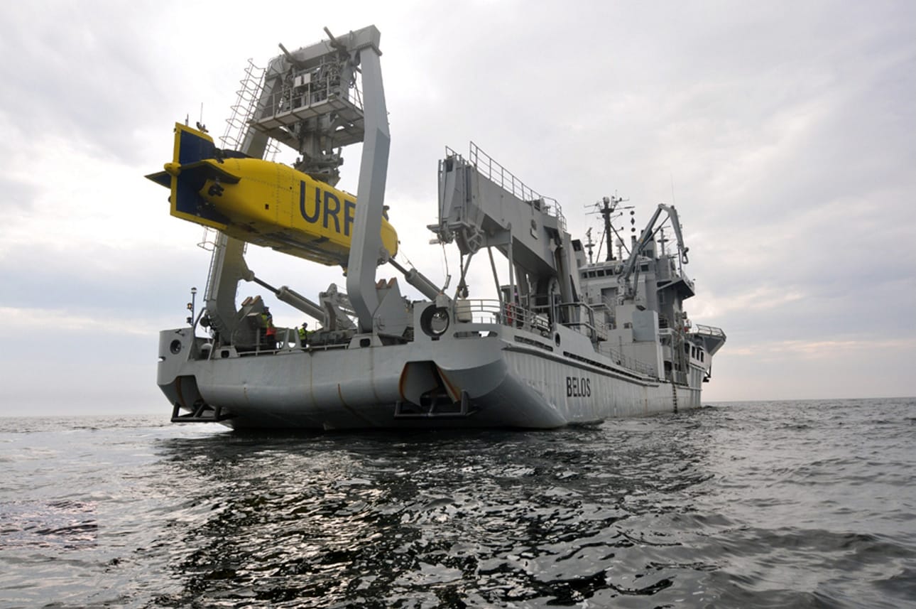Arkistokuvassa Ruotsin laivaston HMS Belos -alus, joka saapui Suomenlahdelle sunnuntaina. LEHTIKUVA/handout