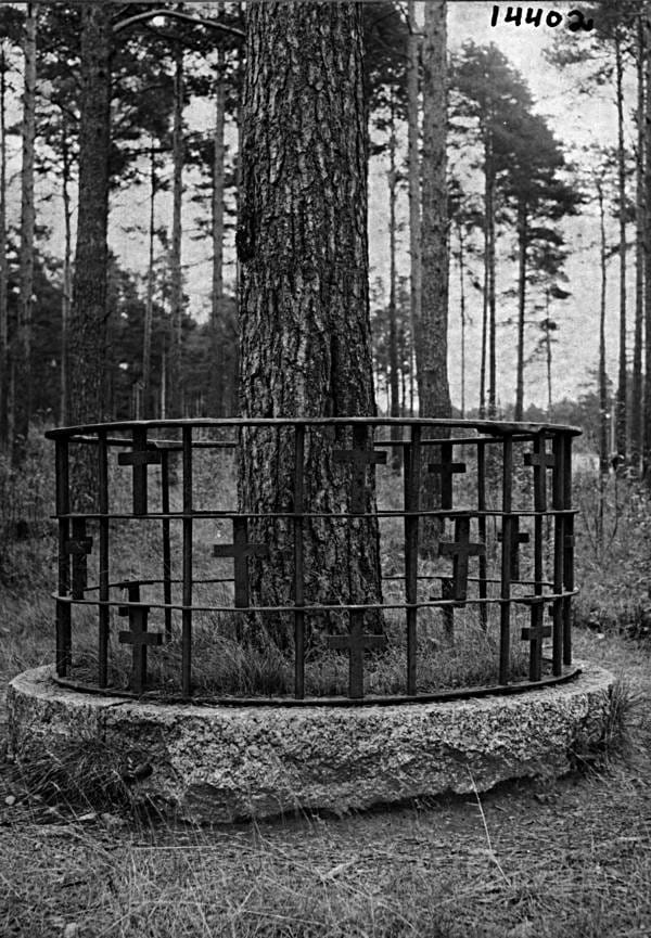 Oulun seudun ammattiopiston Kontinkankaan yksikön tontilta raivattiin puita, mutta tämä muistomerkki jäi pystyyn.