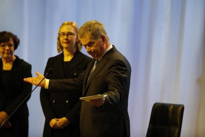 Tasavallan presidentti Sauli Niinistö valtiopäivien avajaisissa. KUVA: JOEL MAISALMI