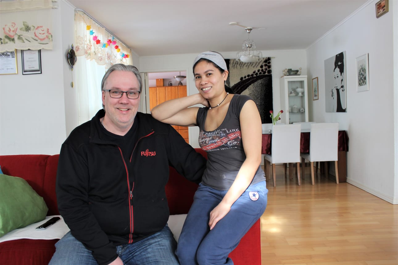 Kaskislaiset Jani Salo ja Diane eli Renelyn Panoncillo pyörittävät perheyritystä.