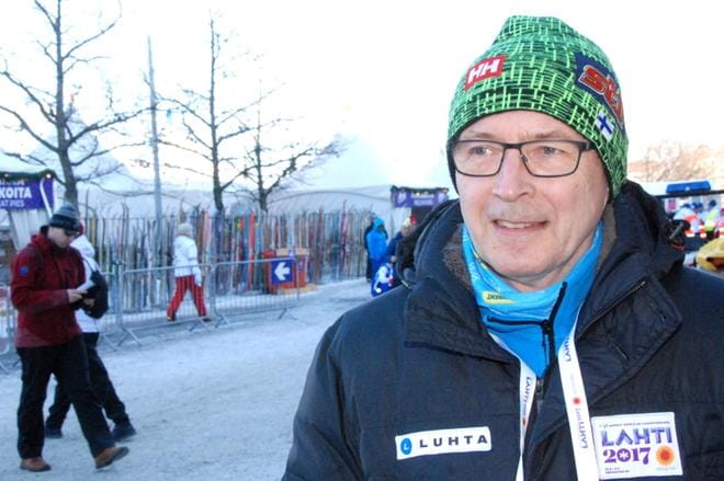 Hiihtoliiton varapuheenjohtaja Markku Haapasalmi oli tyytyväinen Suomen kisoihin Lahdessa. KUVA: JARNO RANTA