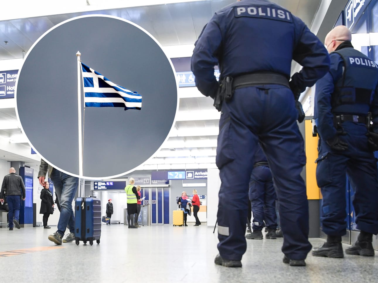 Viranomaiset olivat naista vastassa Helsinki-Vantaan lentoasemalla viime perjantaina, kun tämä palasi Suomeen. Kuvituskuva.
