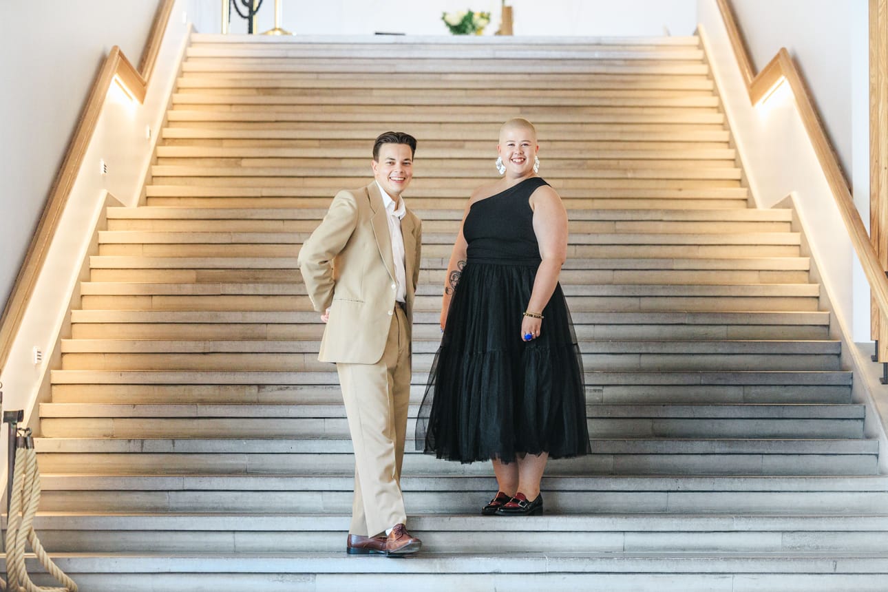 Veeti Vekola ja Elli Kujansuu tutustuivat toisiinsa Tampereen ylioppilasteatterin pääsykokeissa jo ennen Teatterikorkeakoulua.