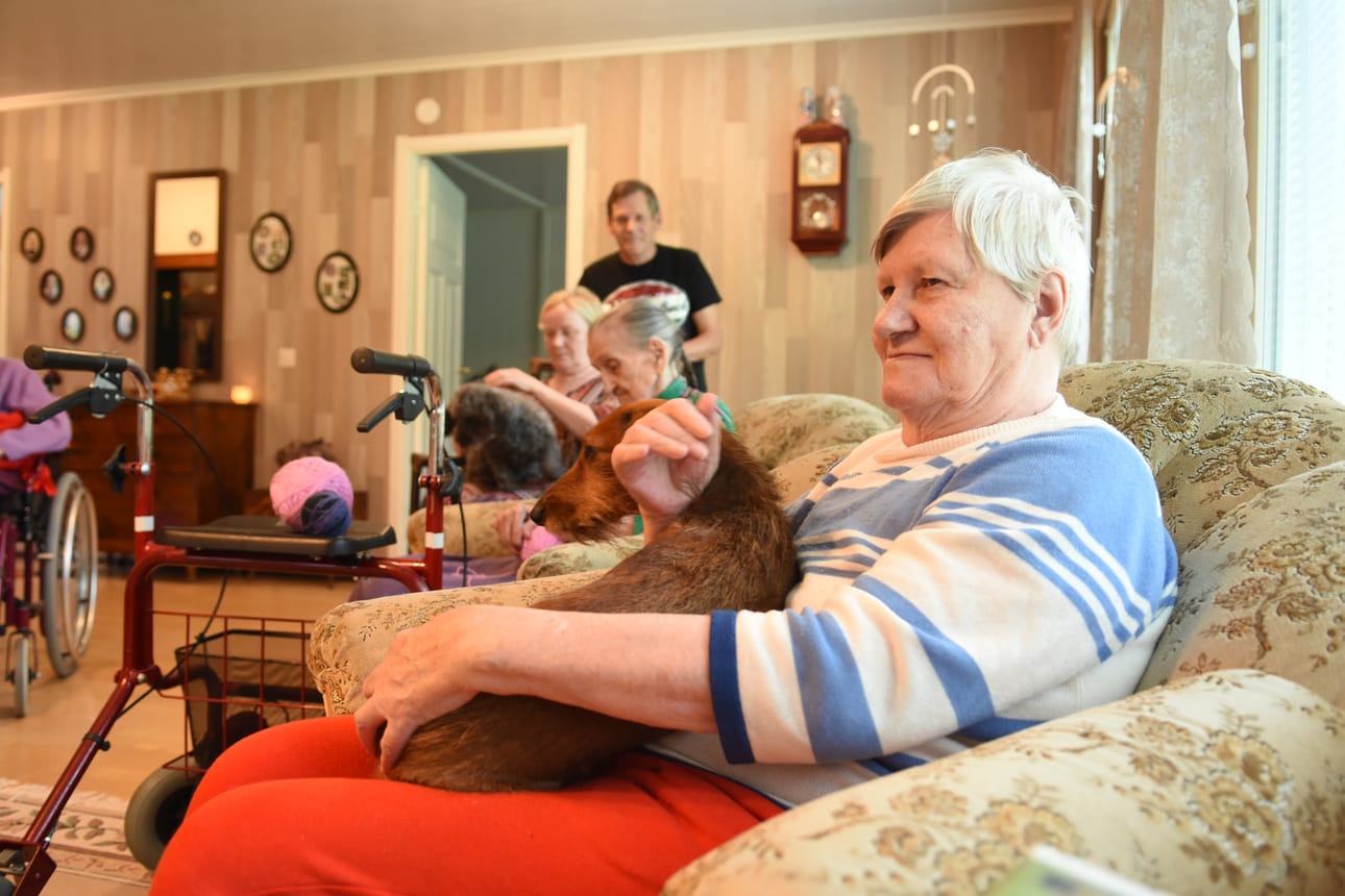 Rauni Nuottijoki ja Sylvi Lämsä ovat asuneet kohta kaksi vuotta perhehoidossa Leena ja Juhani Siikajoen kotona.