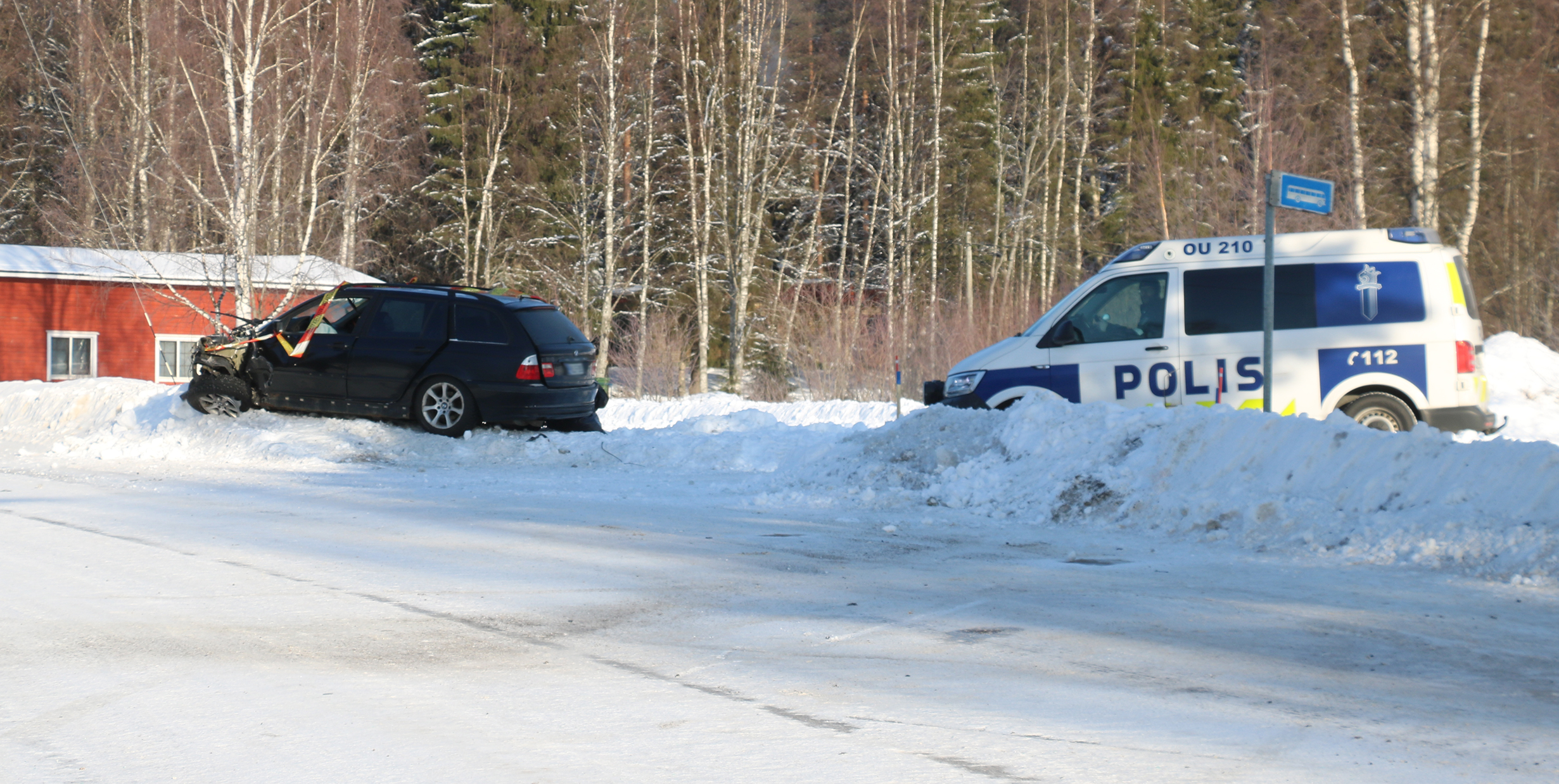 Liikenne sujui Mieluskyläntiellä aamukymmenen jälkeen jo normaalisti. 