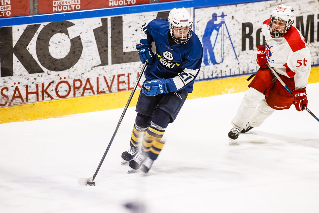 Veikka Mäki-Runsas tehtaili RoKille kaksi maalia. Arkistokuva.