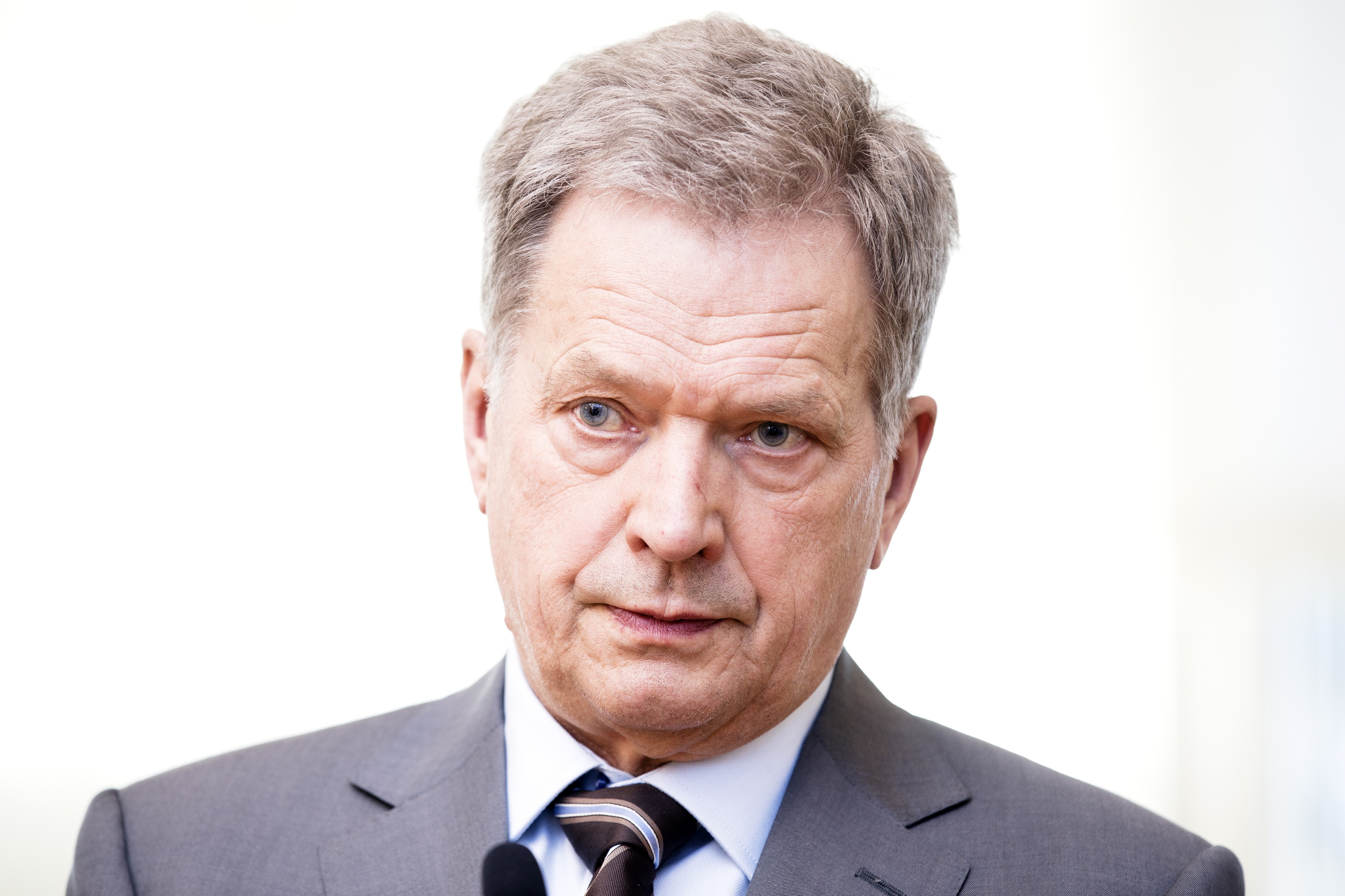 Tasavallan presidentti Sauli Niinistö oli tyytyväinen Ranskan vaalitulokseen. 