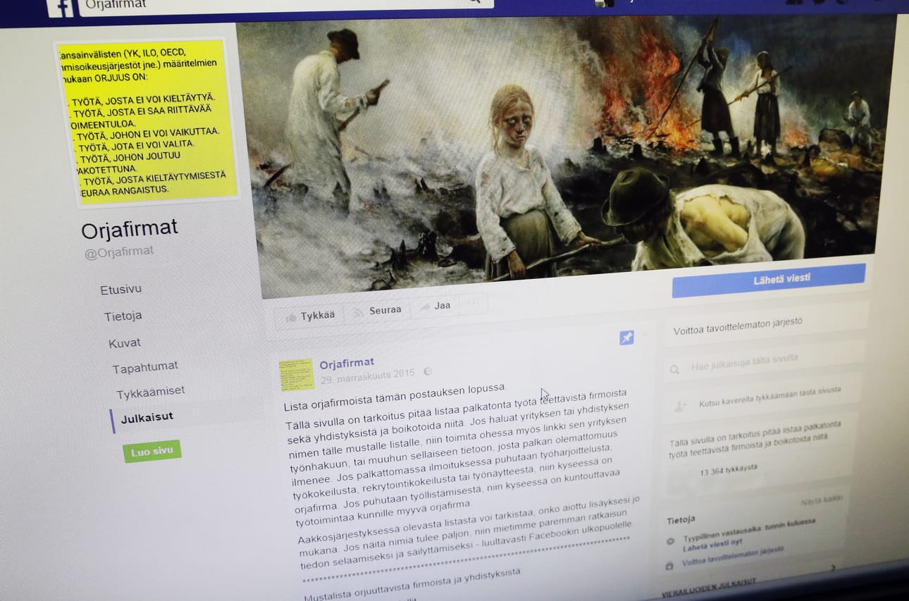 Orjafirmat-sivuston tarkoitus on sen ylläpitäjien mukaan pitää listaa palkatonta työtä teettävistä firmoista sekä yhdistyksistä ja boikotoida niitä.