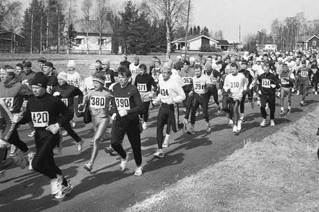 Kyrönjoki-maraton 20 vuotta sitten. Arkistokuva.