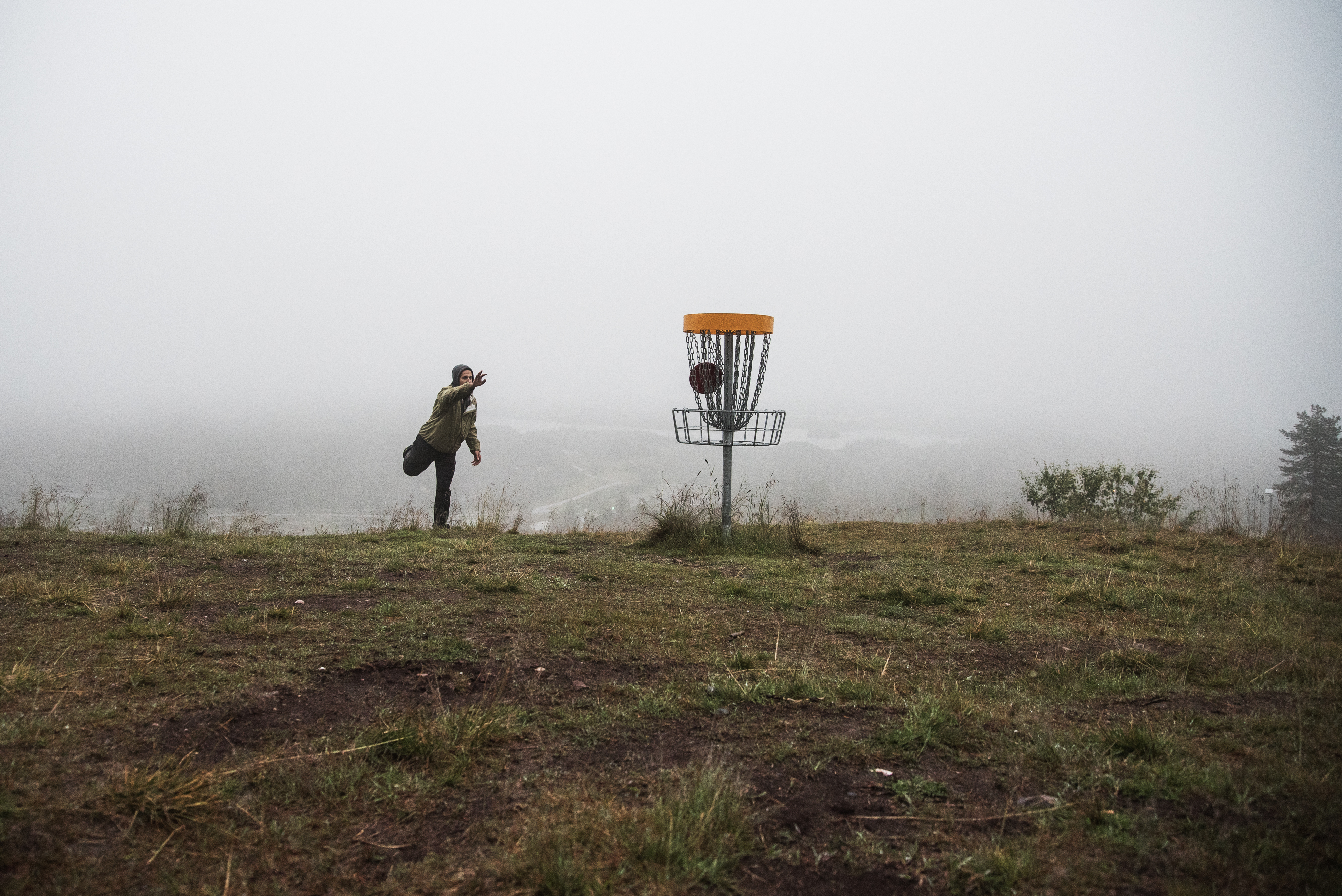 Rukan frisbeegolfrata tarjoaa pelaajalleen huikeita maisemia.