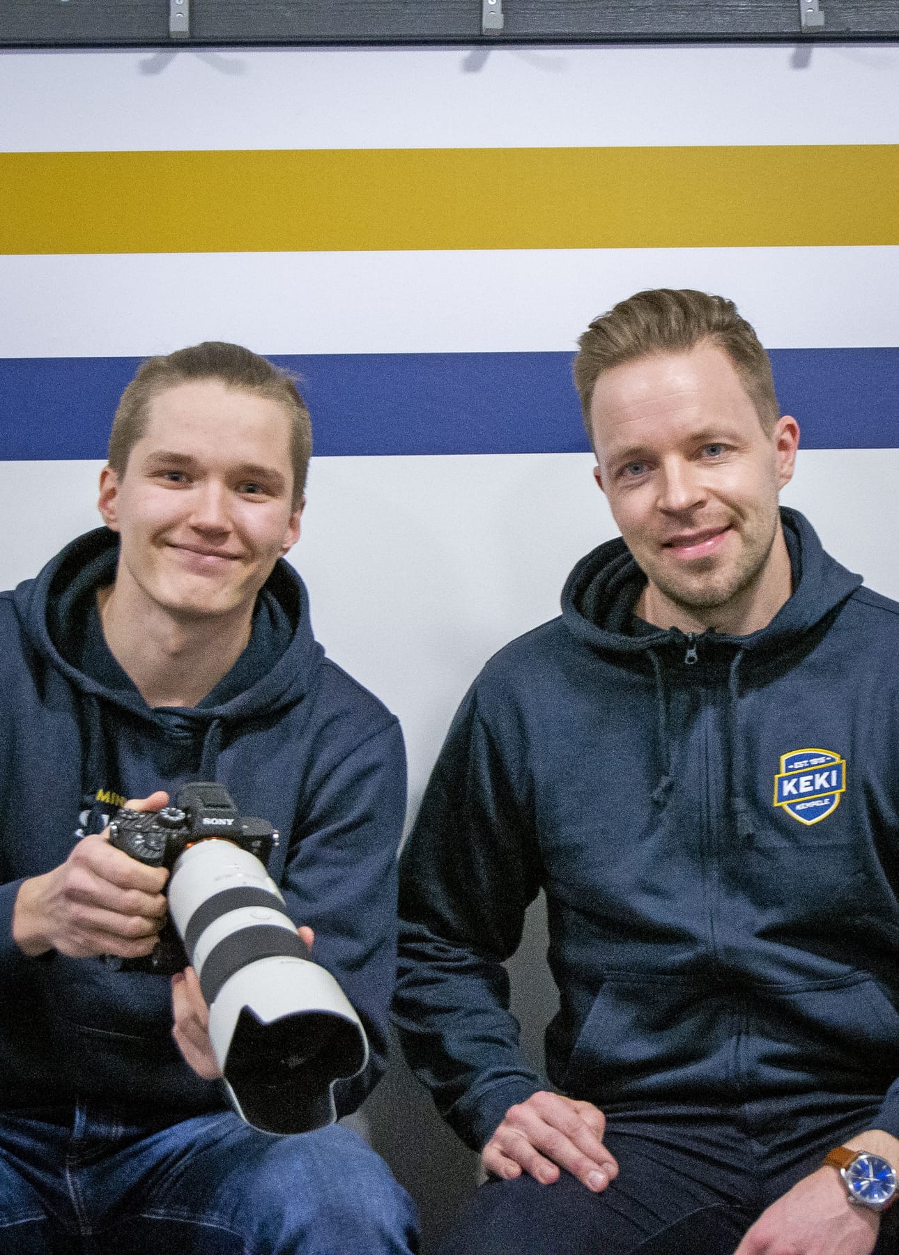 Lassi Karvonen (vasemmalla) ja Joni Jylli siivittävät KeKin menoa kentän ulkopuolella tammikuusta lähtien.