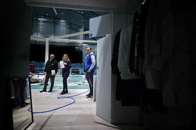 Vasara-messut rakentuivat perjantaina päivällä. Kuva: Jarno Pellinen