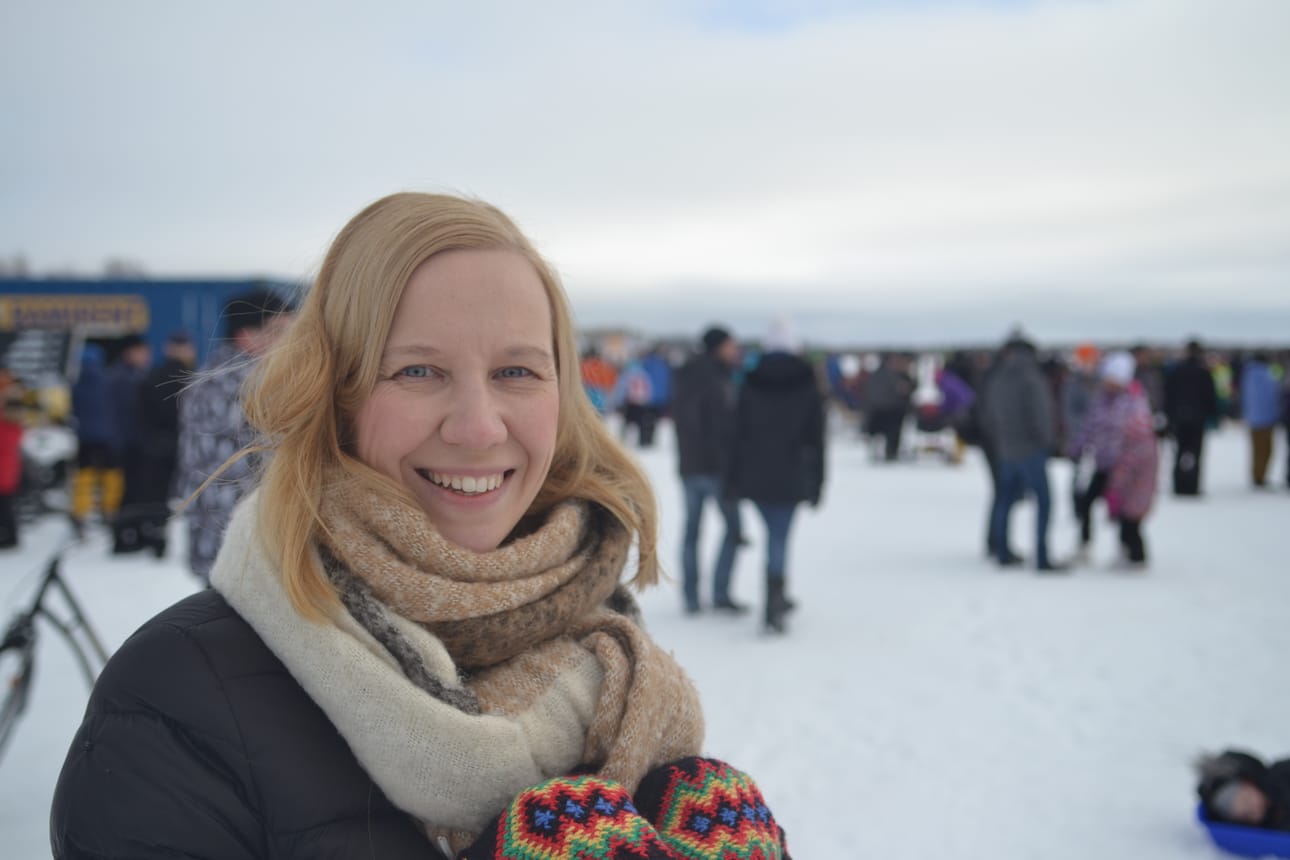 Tanja Joona vieraili Kuusamossa porocupissa ja luennoi ILO-sopimuksesta.