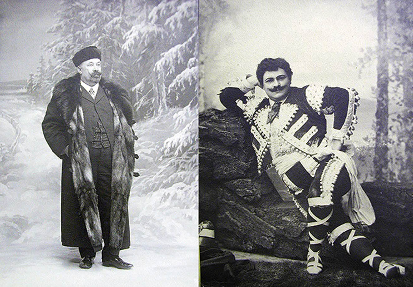 Abraham Ojanperä rooliasussa (oikealla) ja ilman.