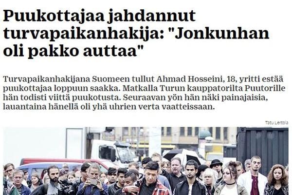 Toimittaja Rebekka Härkönen joutui voimakkaan viestitulvan kohteeksi Turun Sanomissa elokuussa 2017 julkaistun jutun jälkeen. KUVA: Ruutukaappaus ts.fi