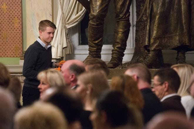 Vaasan kaupunki palkitsi urheilijoitaan vuoden 2017 saavutuksista. Tenniksen parista palkittiin mm. Oscar Strandback. Kuva: Minna Antila