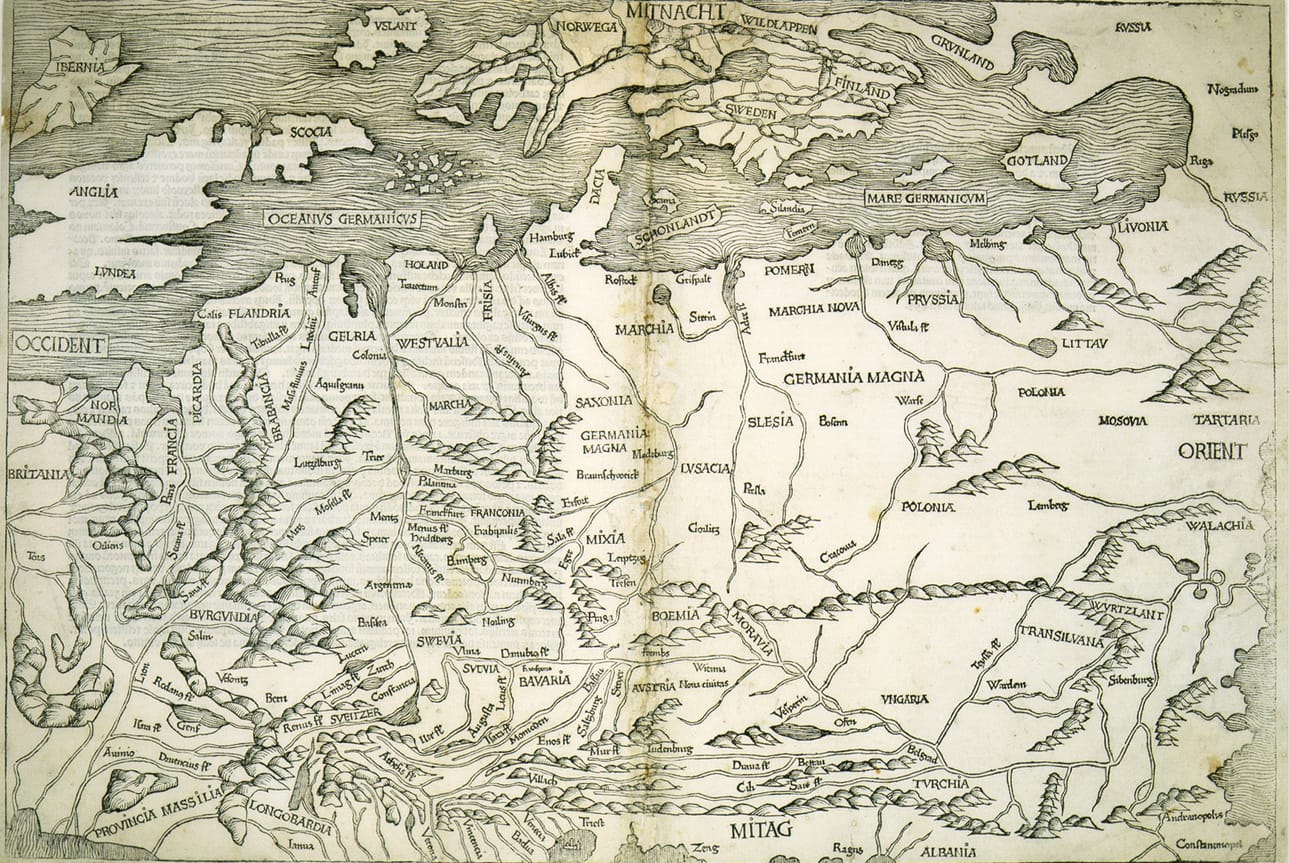 Hartmann Schedelinin kartta vuodelta 1493 (Lähde: Jya)