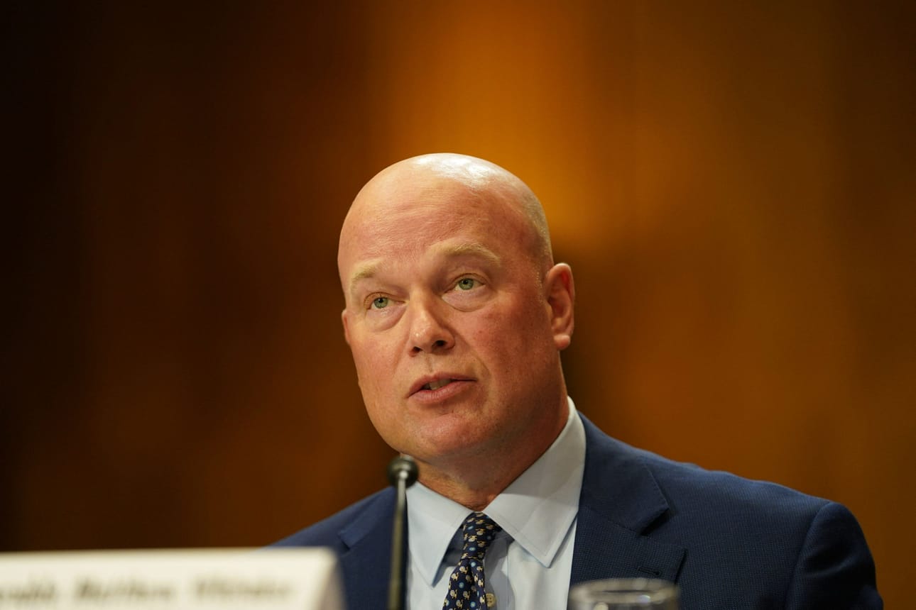 Yhdysvaltain Nato-suurlähettiläs Matthew Whitaker ei kommentoinut toimittajille suoraan sitä, tukeeko Yhdysvallat Venäjän nimeämistä uhkaksi. LEHTIKUVA/AFP