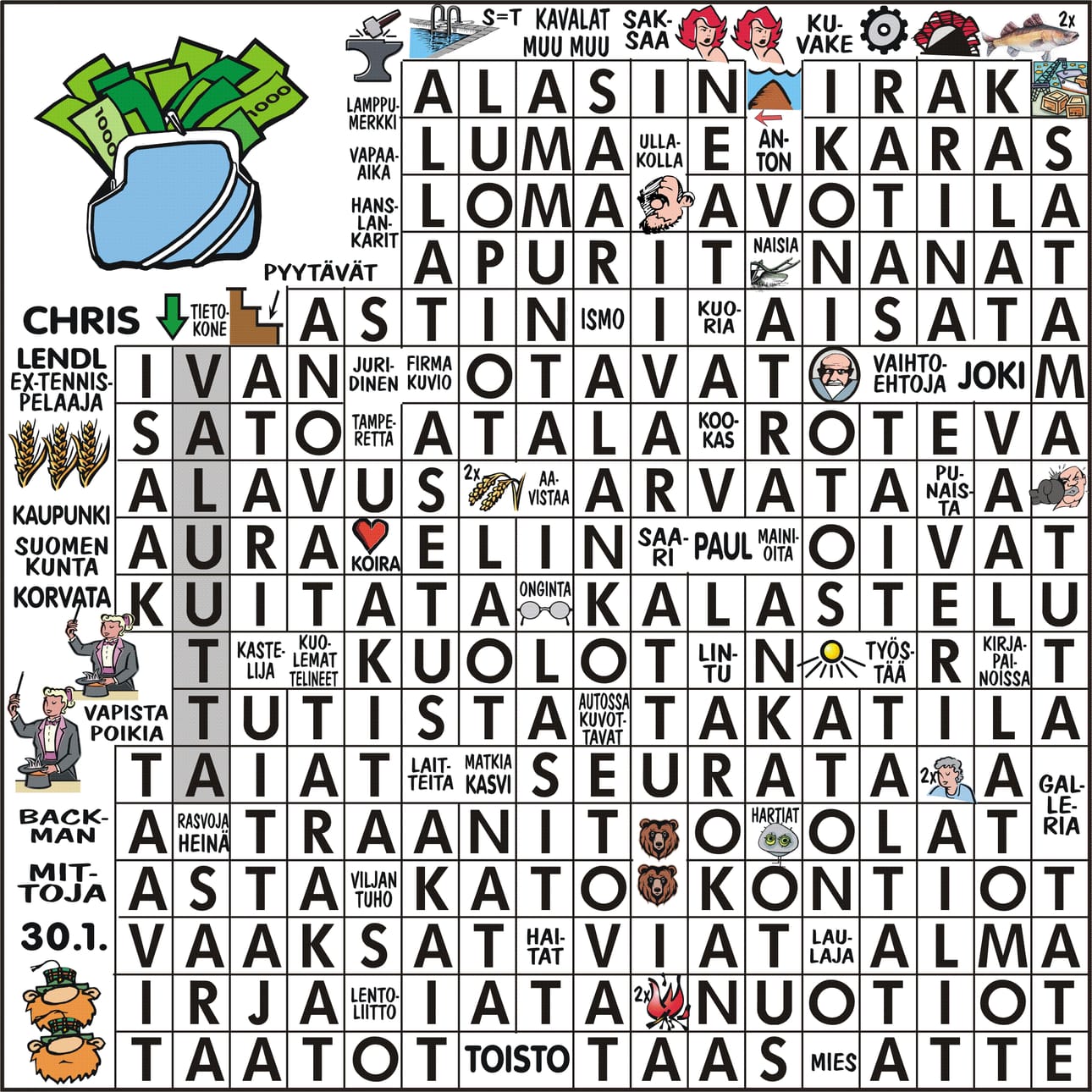 Neliöristikko 1 ratkaisu
