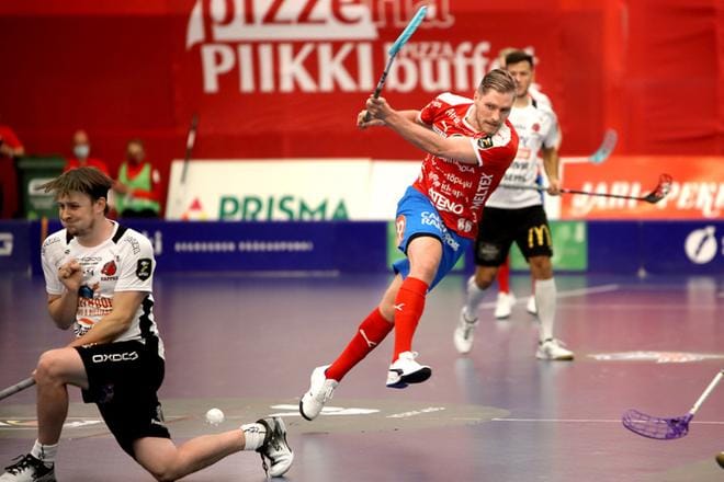 Henri Myllymäki viimeisteli SPV:lle kaksi osumaa, mutta se riitti vain yhteen sarjapisteeseen. KUVA: HEIKKI HAKANEN