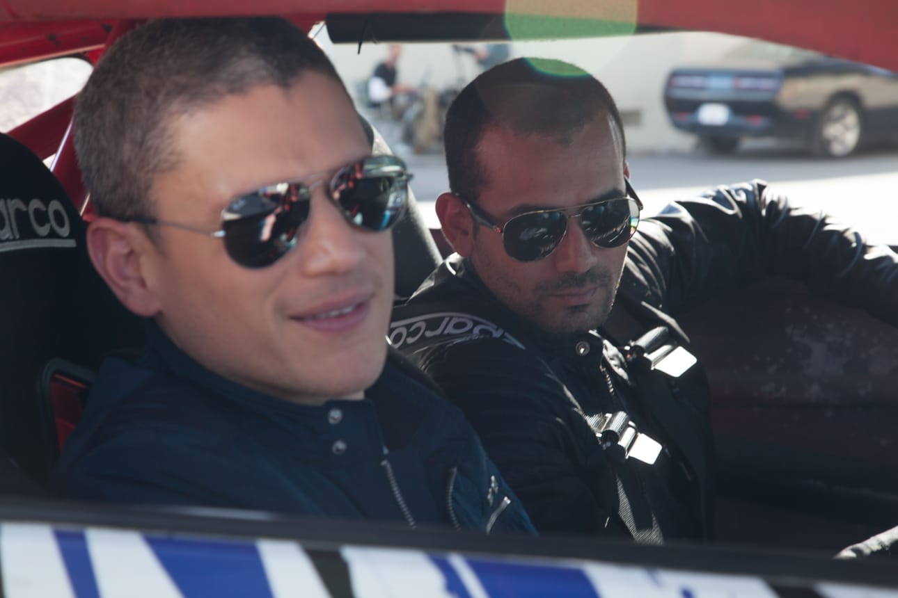 Pako-sarjan tähti Wentworth Miller ja Rami Jaber 2 Hours to Vegas -elokuvan kuvauksissa.