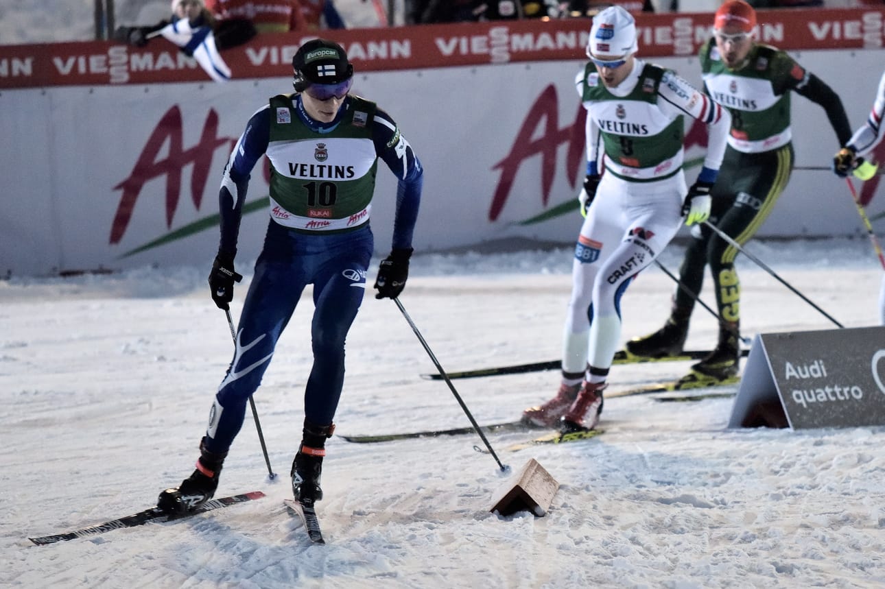 Eero Hirvonen sijoittui kolmanneksi yhdistetyn kisassa Rukalla viime vuoden marraskuussa.