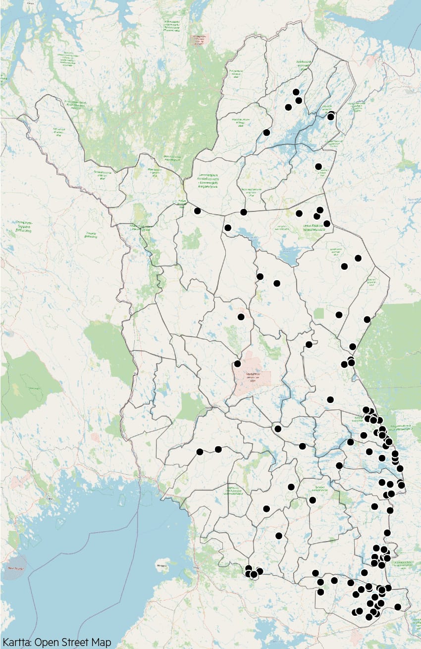 Poronhoitoalueella kaadetut sudet 1.1.2019–24.5.2023.