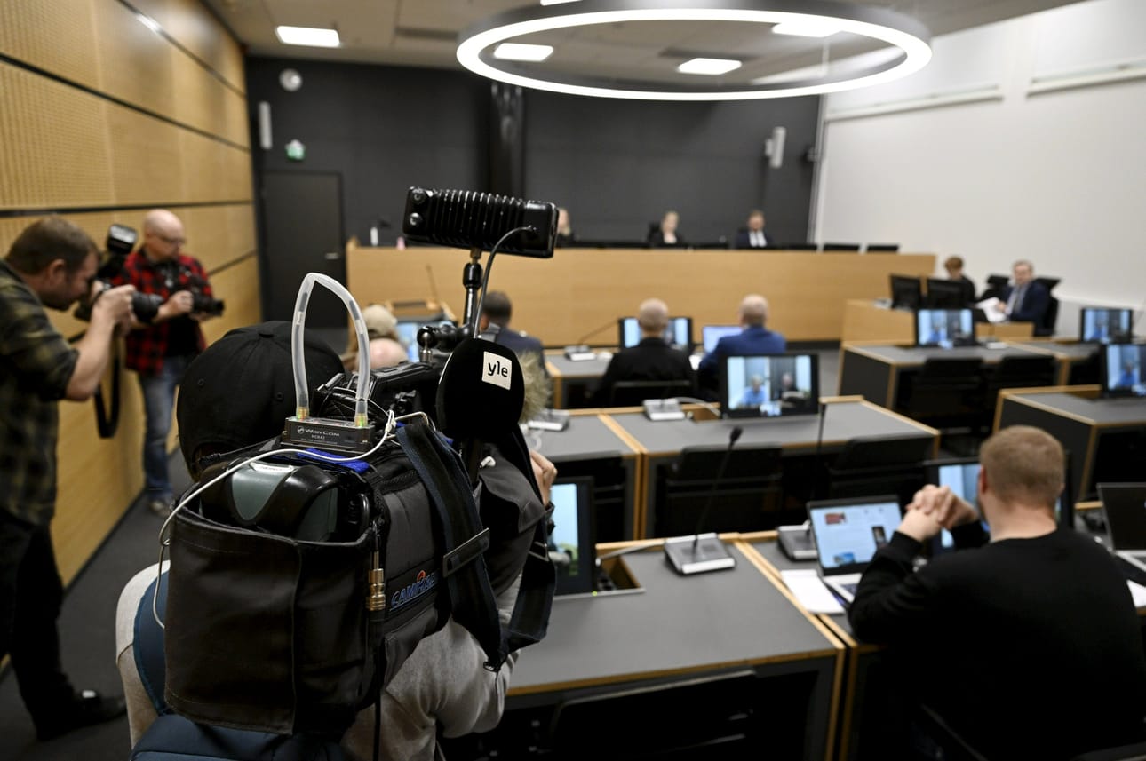 Terrorismirikossyytteiden käsittely alkoi maanantaina Päijät-Hämeen käräjäoikeudessa. LEHTIKUVA / VESA MOILANEN