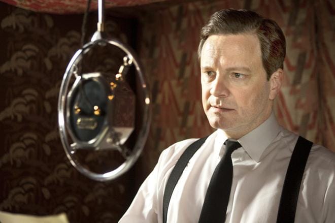 Neljällä Oscarilla palkittu elokuva Yrjö VI:n (Colin Firth) änkytyksestä. Kuninkaan puhe kertoo, kuinka hän pystyi pitämään puheita. KUVA: Yle Kuvapalvelu