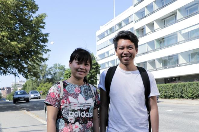 Vietnamilainen Duy Tran asuu jo Vaasassa ja Doan Thi Mg on muuttamassa pian kaupunkiin. KUVA: JARI JURKKA