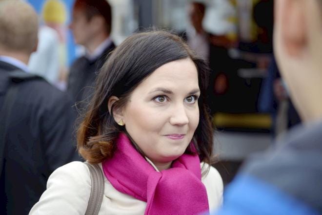 Opetus- ja kulttuuriministeri Sanni Grahn-Laasonen on pöyristynyt Olympiastadionin peruskorjauksen nousevista kustannuksista. KUVA: Elias Lahtinen