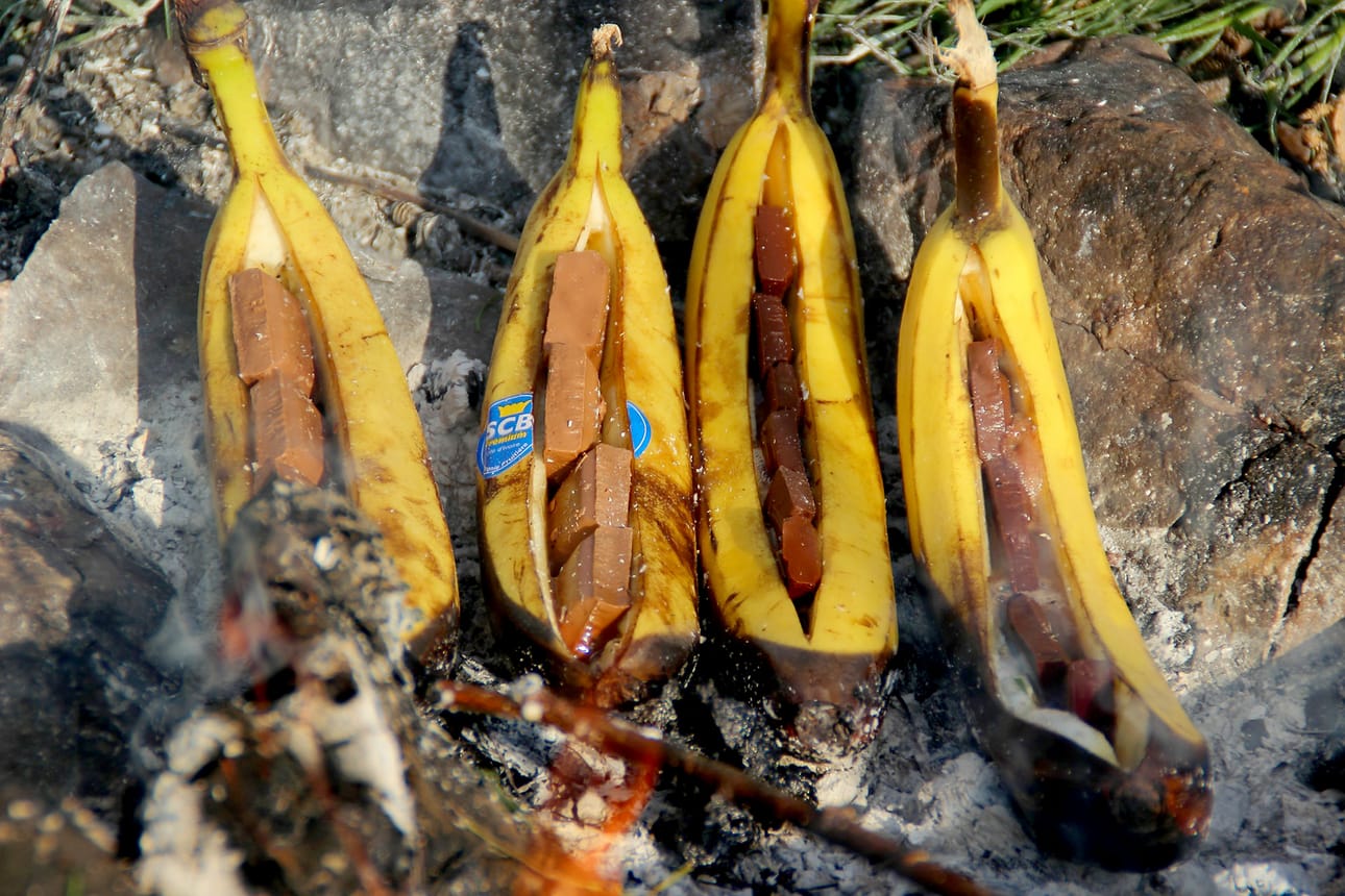Grillatut suklaabanaanit