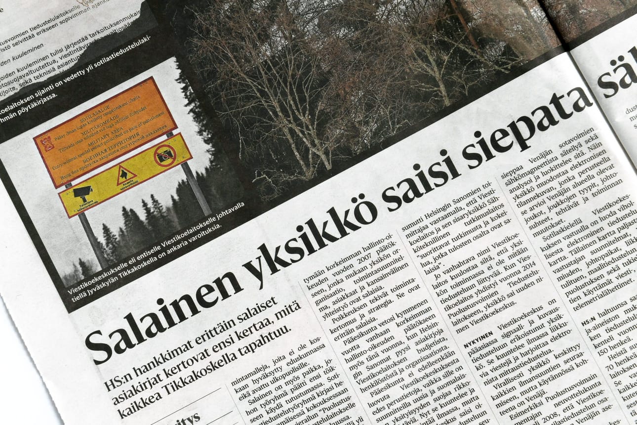 Oikeudenkäynti koskee 16. joulukuuta 2017 Helsingin Sanomissa julkaistua artikkelia ja sen jälkeen julkaistavaksi aiottua artikkelisarjaa. Arkistokuva. LEHTIKUVA / Martti Kainulainen