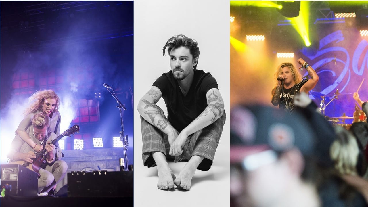 Muun muassa Haloo Helsinki! -yhtyeen Ellin (vas., yllä), vuoden tulokkaana palkittu LEO (kesk.) ja Santa Cruz -rockyhtyeen solisti Archie Cruz päästivät joko suomeksi tai englanniksi ärräpäitä suorassa lähetyksessä Emma-gaalassa lauantai-iltana.